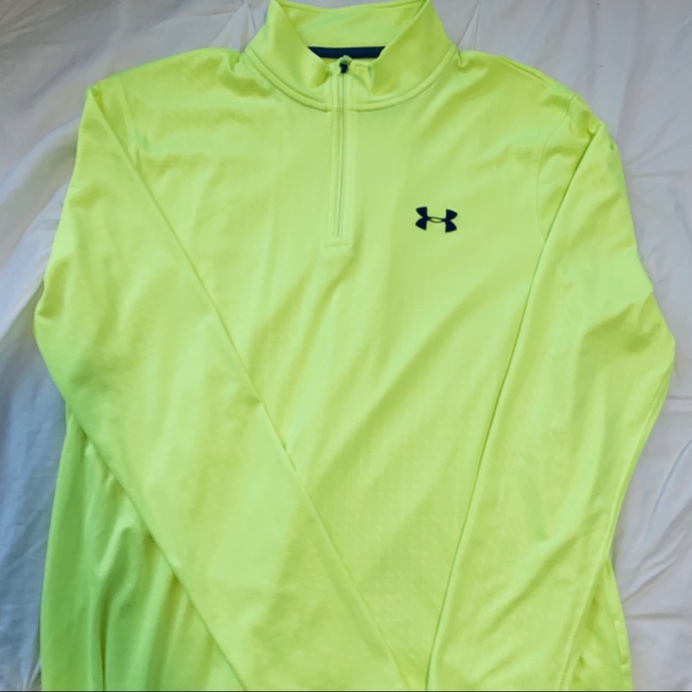 Under Armour Electric Yellow 1/4 Zip Size Medium